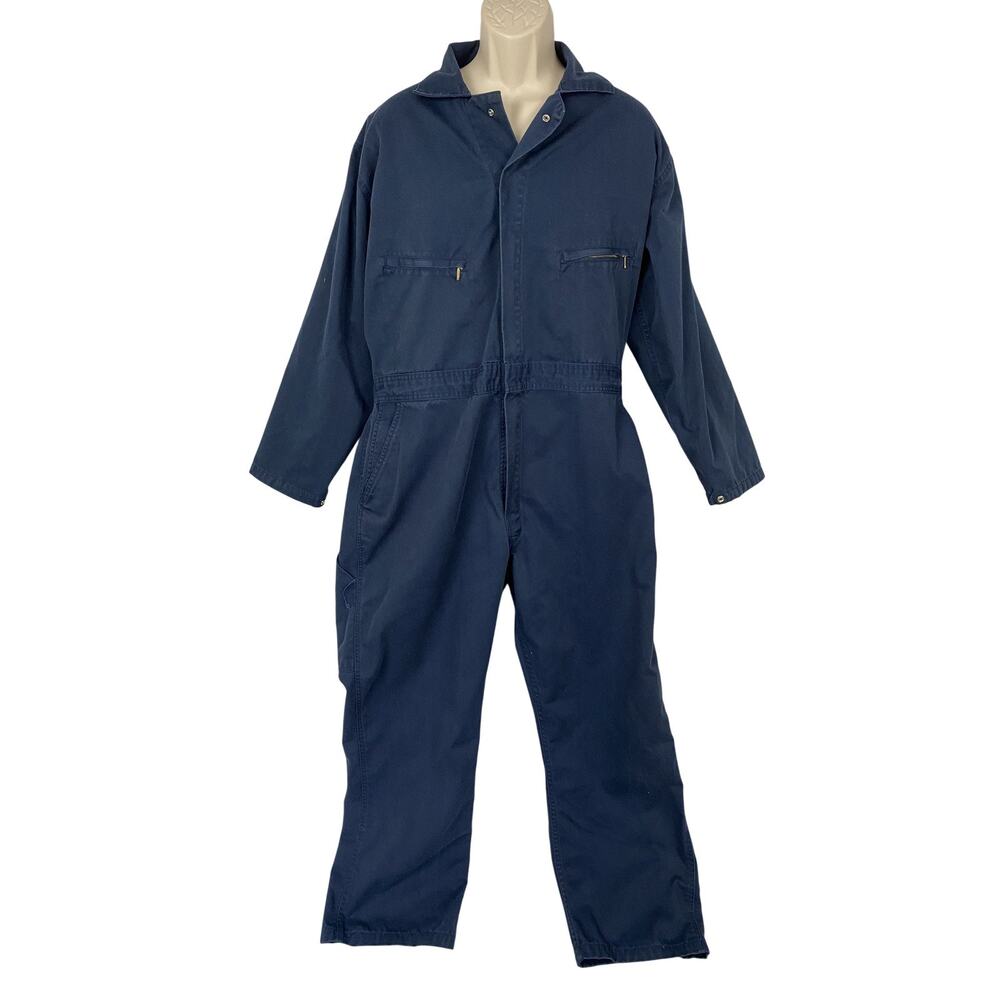 Key Coveralls Mens 38z27 Blue Long Sleeve Full Zip‎ Workwear Utility Pockets